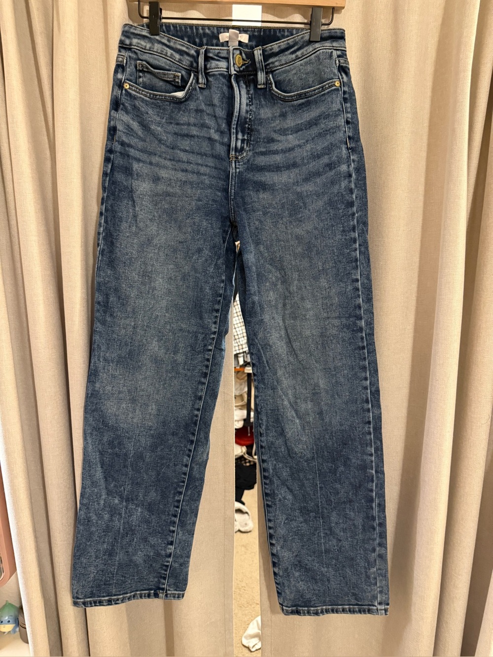 LC Lauren Conrad Medium Blue Straight Leg Jeans 8 Long